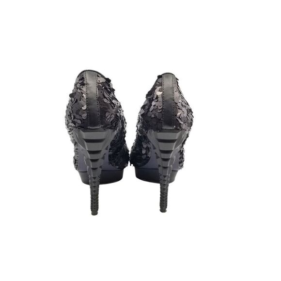 Rachel Roy Matte Black Sequin Pumps 7.5 - Picture 3 of 7